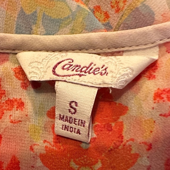 Candies Y2K Sheer Floral Print Women's Tank Top with Lovely Colors & Sequins - Picture 8 of 10